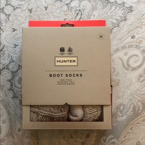 Hunter boot tall boot socks cable knot grey